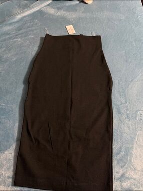 Windsor Black High-Waist Midi Pencil Skirt